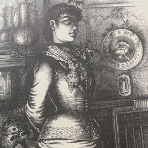 Christmas Flirtation Thomas Nast Woodblock Engraved Print 1882 Harper's Rare